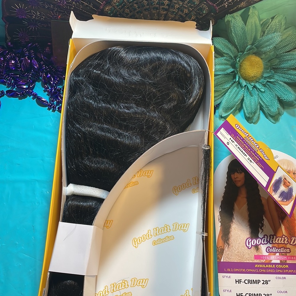 Awesome Luxury long Crimp Bang Wig